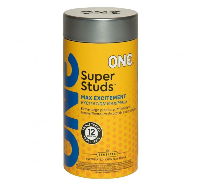Набор текстурированных презервативов с шипами ONE Super Studs (цена за упаковку 12 шт)