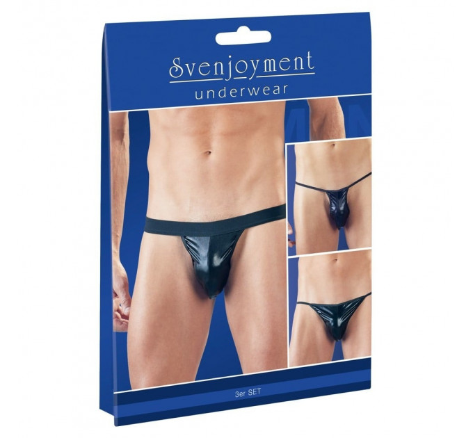Набір трусів Men Strings pack of 3, black, S-L