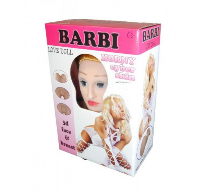 Надувная кукла " BARBI- 3D " с вставкой из киберкожи и вибростимуляцией