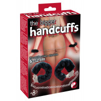 Наручники металеві You2Toys Bigger Furry Handcuffs із чорним хутром