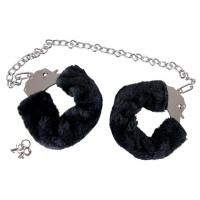 Наручники металеві You2Toys Bigger Furry Handcuffs із чорним хутром