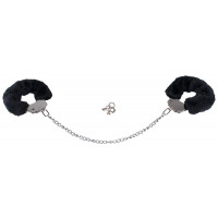 Наручники металеві You2Toys Bigger Furry Handcuffs із чорним хутром