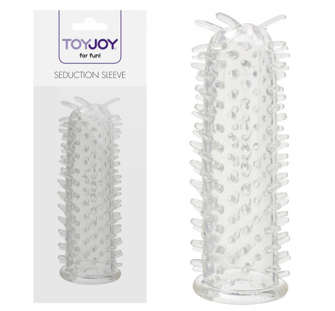 Насадка на пенис с шипиками Toy Joy Seduction Sleeve Clear, прозрачный