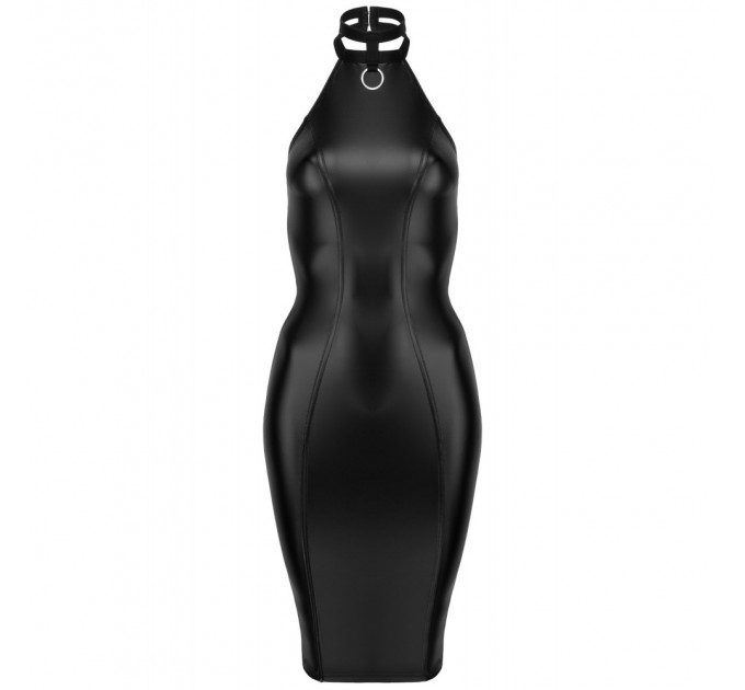 Платье с кольцом на шею F160 Noir Handmade M