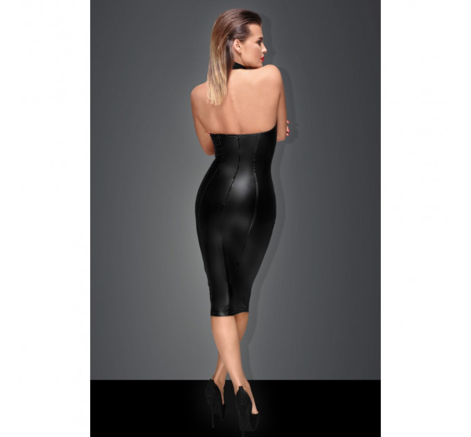 Платье с кольцом на шею F160 Noir Handmade M