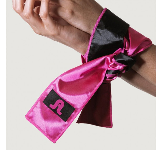 Пов'язка із сатину на очі Adrien Lastic Satin Sash чорно-рожева