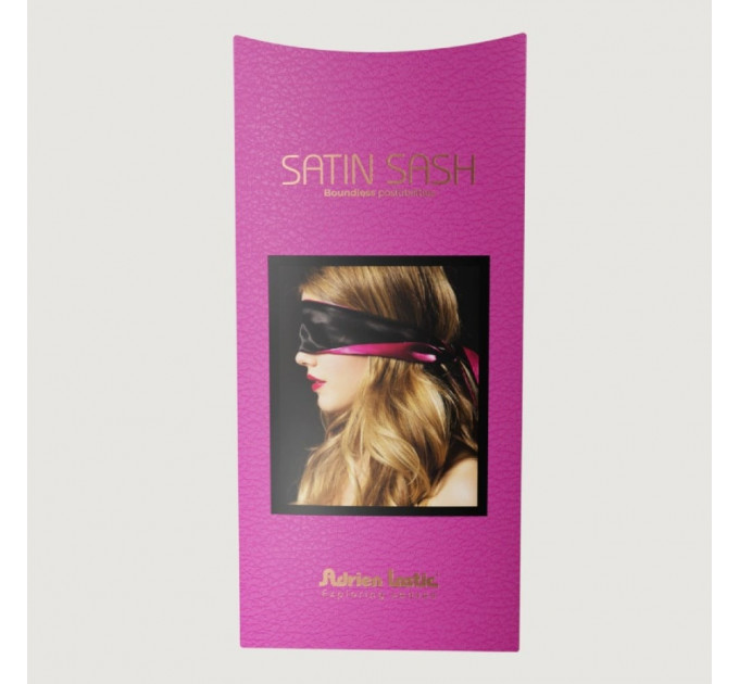 Пов'язка із сатину на очі Adrien Lastic Satin Sash чорно-рожева