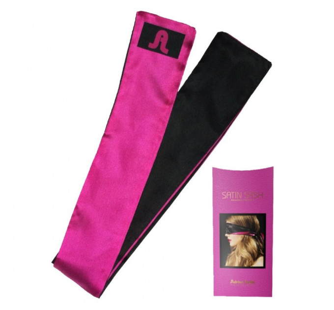 Пов'язка із сатину на очі Adrien Lastic Satin Sash чорно-рожева