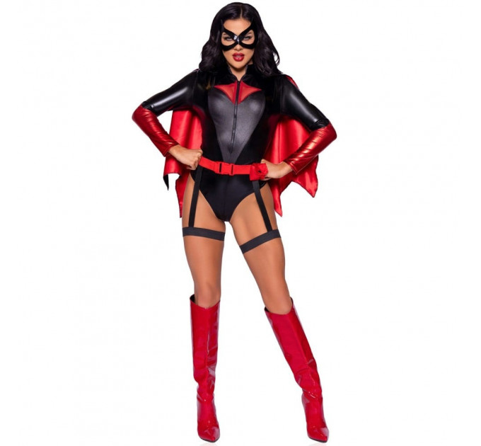 Сексуальный костюм Leg Avenue Bat Woman, M, из 4 предметов, черно-красный