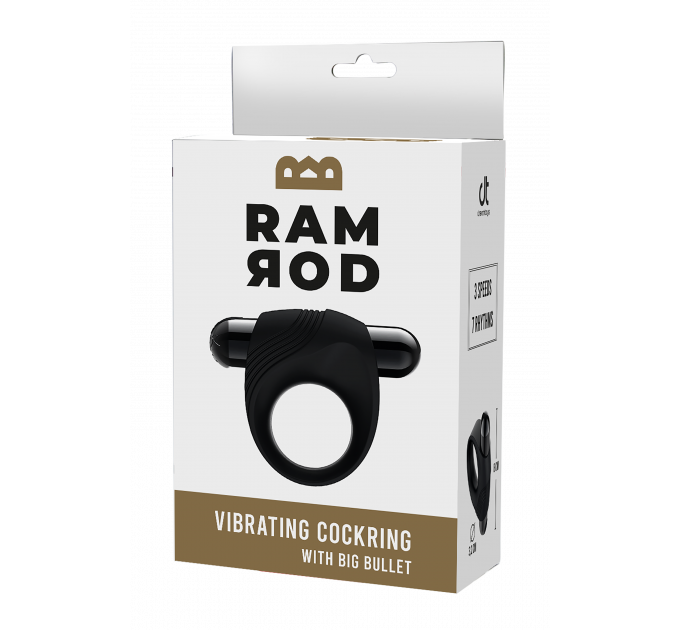 Ерекційне кільце з вібрацією Dream Toys Ramrod чорне, 8 х 3.2 см