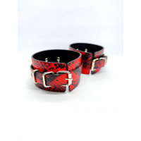 Система фіксації DS Fetish Ankle and hand cuff black/red