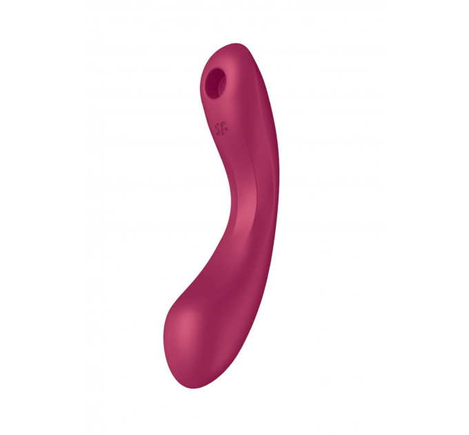 Вакуумный вибратор с тройной стимуляцией Satisfyer Curvy Trinity 1, бордовый