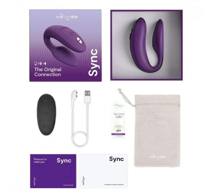 Инновационный смарт вибратор We Vibe Sync 2 Purple для пары, фиолетовый