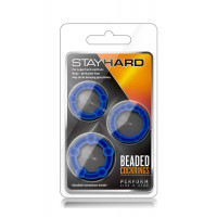 T330566 набір ерекційних кілець STAY HARD BEADED COCKRINGS BLUE