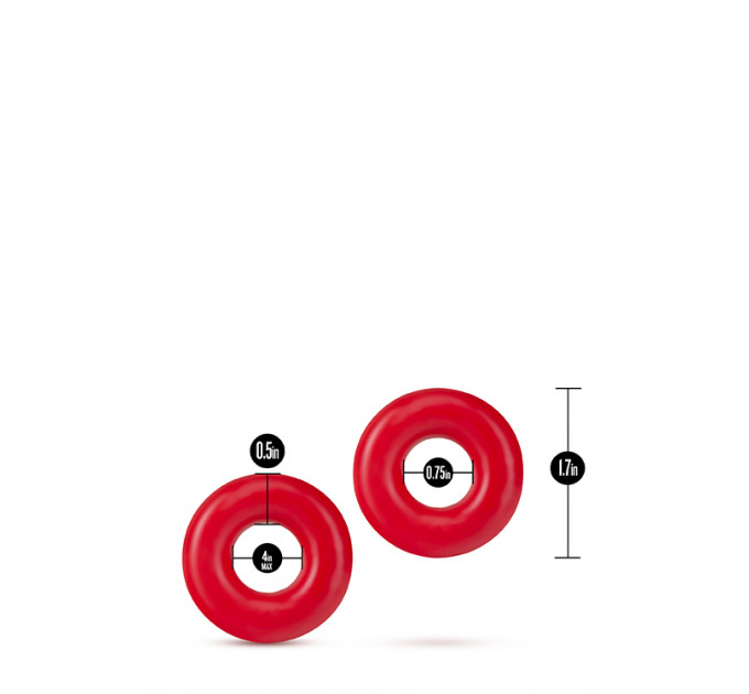 Набір ерекційних кілець STAY HARD Donut RINGS OVERSIZED RED