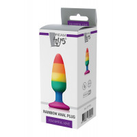 Радужная анальная пробка COLOURFUL LOVE RAINBOW ANAL PLUG MEDIUM