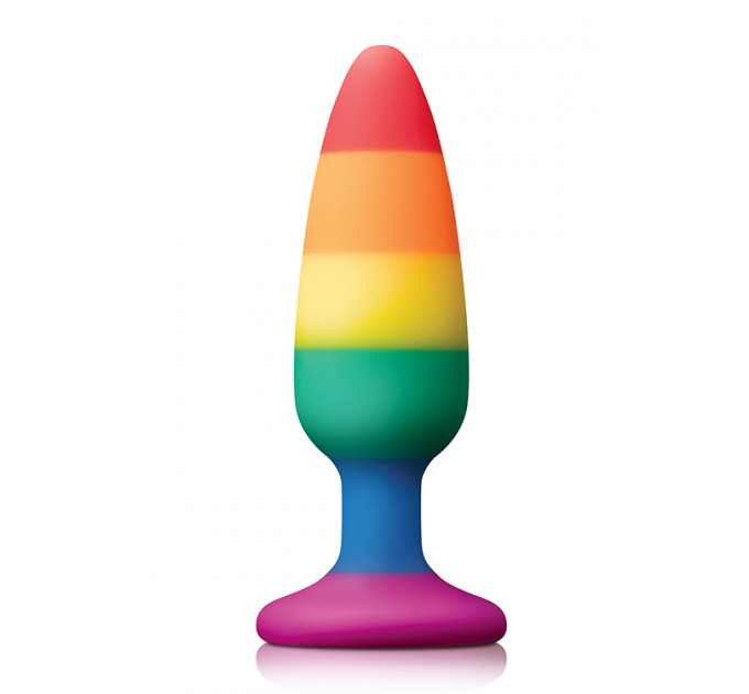Радужная анальная пробка COLOURFUL LOVE RAINBOW ANAL PLUG MEDIUM