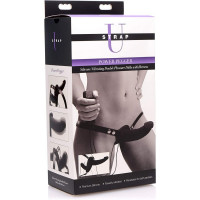 Подвійний страпон з вібро Power Pegger Double Strap-On, чорний