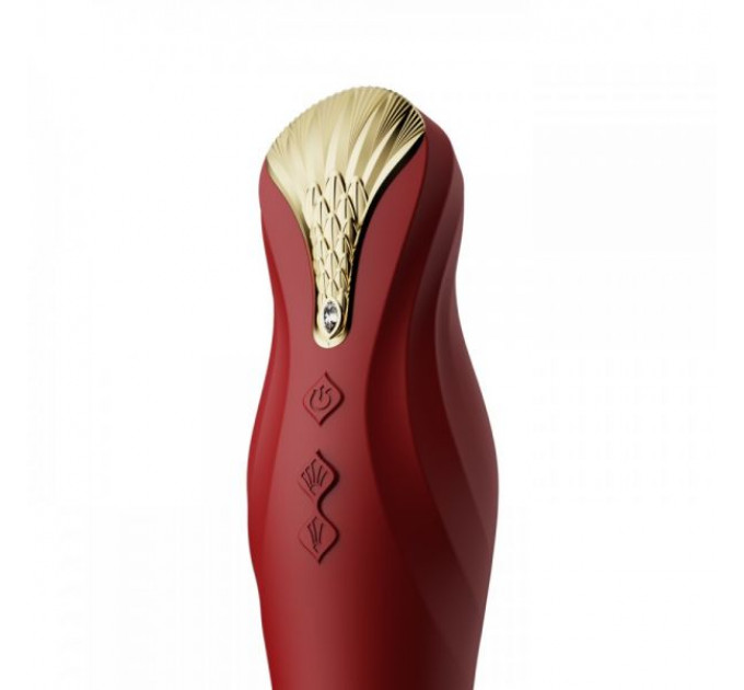 Вибромассажер с фрикциями и управлением со смартфона ZALO KING, Wine Red
