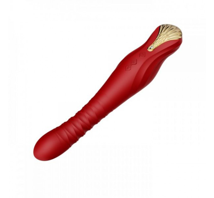 Вибромассажер с фрикциями и управлением со смартфона ZALO KING, Wine Red