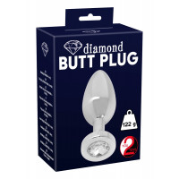 Анальна пробка з каменем You2Toys Jewel Buttplug, срібляста, Small