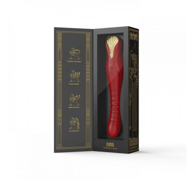 Вибромассажер с фрикциями и управлением со смартфона ZALO KING, Wine Red