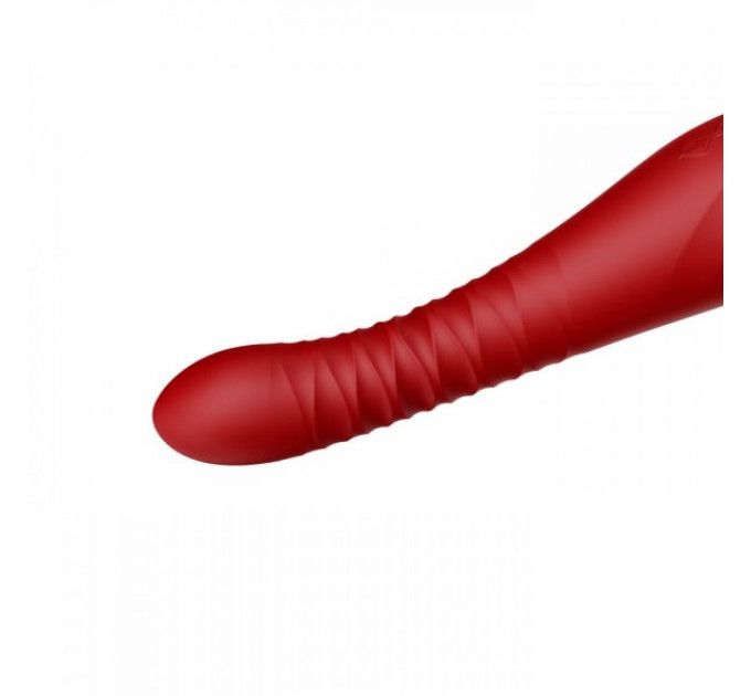 Вибромассажер с фрикциями и управлением со смартфона ZALO KING, Wine Red