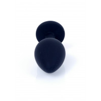 Анальна пробка чорна з каменем Plug-Jewellery Black Silicon PLUG Medium-Pink Diamond