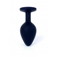 Анальна пробка чорна з каменем Plug-Jewellery Black Silicon PLUG Medium-Pink Diamond