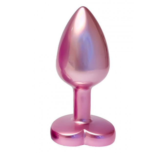 Анальна пробка рожева Dream Toys Gleaming Love з декоративним каменем у вигляді серця, S