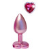 Анальна пробка рожева Dream Toys Gleaming Love з декоративним каменем у вигляді серця, S