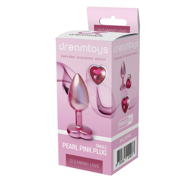 Анальна пробка рожева Dream Toys Gleaming Love з декоративним каменем у вигляді серця, S