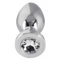 Анальна пробка з каменем You2Toys Jewel Buttplug, срібляста, Small