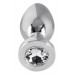 Анальная пробка с камнем You2Toys Jewel Buttplug, серебристая, Small