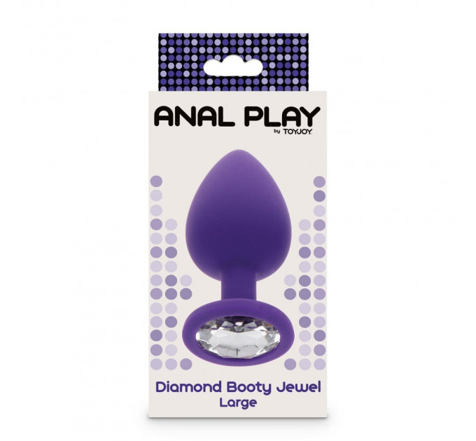 Анальна пробка з кристалом Toy Joy Diamond Booty Jewel, фіолетовий, Large