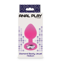 Анальна пробка Toy Joy Diamond Booty Jewel з каменем, рожевий, Medium