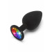 Анальна пробка Toy Joy Rainbow Booty Jewel з райдужним кристалом, чорний, Large