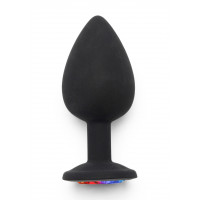 Анальна пробка Toy Joy Rainbow Booty Jewel з райдужним кристалом, чорний, Large