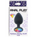 Анальна пробка Toy Joy Rainbow Booty Jewel з райдужним кристалом, чорний, Large