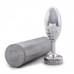 Анальная пробка ребристая Doxy Ribbed Butt Plug металл, серебристая
