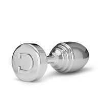 Анальная пробка ребристая Doxy Ribbed Butt Plug металл, серебристая