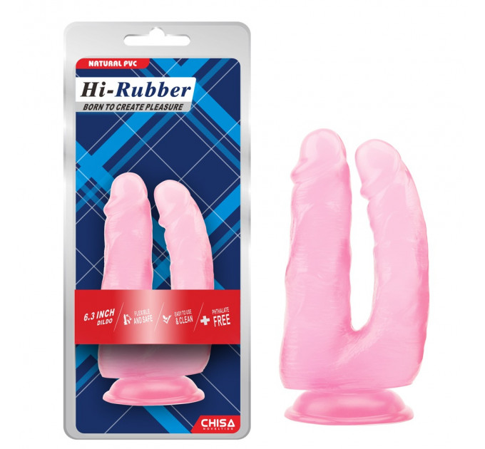 Фаллоимитатор для двойного проникновения Chisa Hi-Rubber, розовый