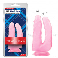 Фаллоимитатор для двойного проникновения Chisa Hi-Rubber, розовый