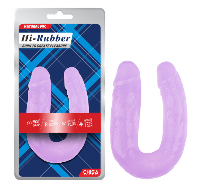 Фаллоимитатор двойной Chisa Hi-Rubber, фиолетовый