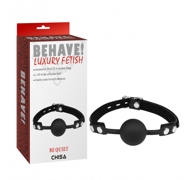 Кляп-шарик Chisa Behave! Luxury Fetish, черный