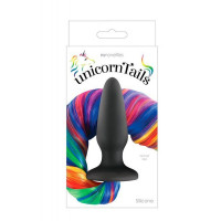 Коническая анальная пробка с хвостом NS Novelties Unicorn Tails, разноцветный