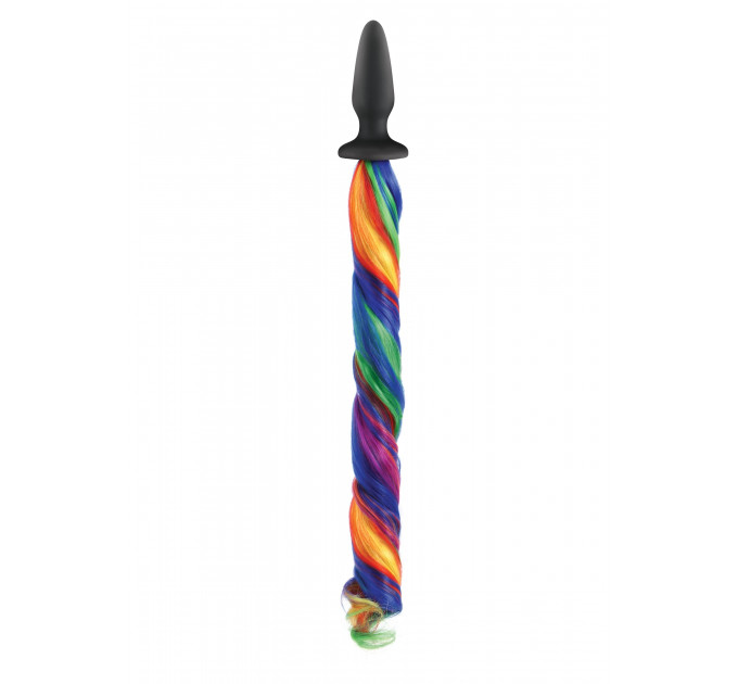 Коническая анальная пробка с хвостом NS Novelties Unicorn Tails, разноцветный