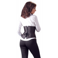 Корсет з відкритим бюстом, L, Cottelli Collection Party Corset Open Cup на талію, чорний