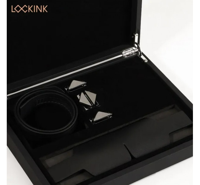 Маска кожаная на глаза Черная Lockink