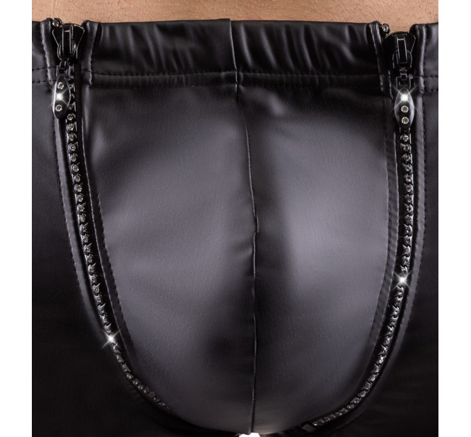 Боксери труси зі стразами по блискавці Sven Joy Ment Men's Pants, чорний, L